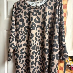 Leopard Print Women's Jersey Top
